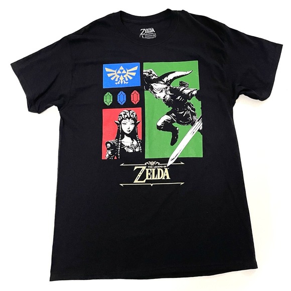 Other - The Legend Of‎ Zelda Graphic T-Shirt Black Gamer Crew Large anime icon